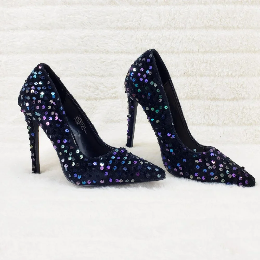 Final Sale Red Cherry Multicolor Purple Sequin High Heel Shoes Pumps
